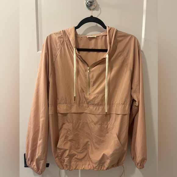 Pink-Peach Quarter Zip Lightweight Jacket - Picture 1 of 2
